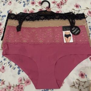 Prima Valentina Pink, Black, and Tan Lace Panty Trio